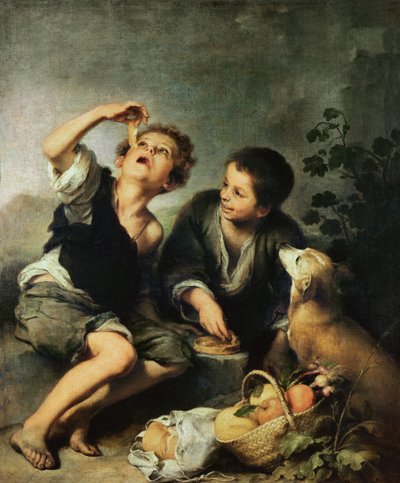 Kinderen eten een taart, 1670-75 door Bartolomé Esteban Murillo